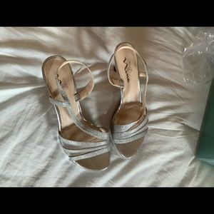 Silver formal sandals by Nina.